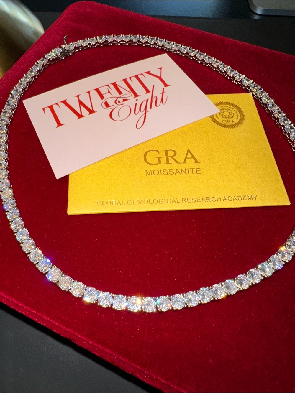 GRA Certified Moissanite Tennis Necklace 5mm | 925 Sterling Silver 18”